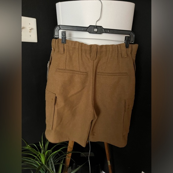 NWOT FREE PEOPLE Charli Wool Longline Cargo Shorts In Bronze Brown MRSP $148 - Picture 11 of 12